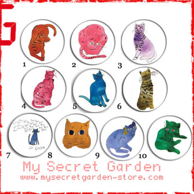Andy Warhol  - Cats / People Portrait Pop Art Pinback Button Badge Set 1a or 1b ( or Hair Ties / 4.4 cm Badge / Magnet / Keychain Set ) Andy Warhol  - Cats / People Portrait Pop Art Pinback Button Badge Set 1a or 1b ( or Hair Ties / 4.4 cm Badge / Magnet / Keychain Set )